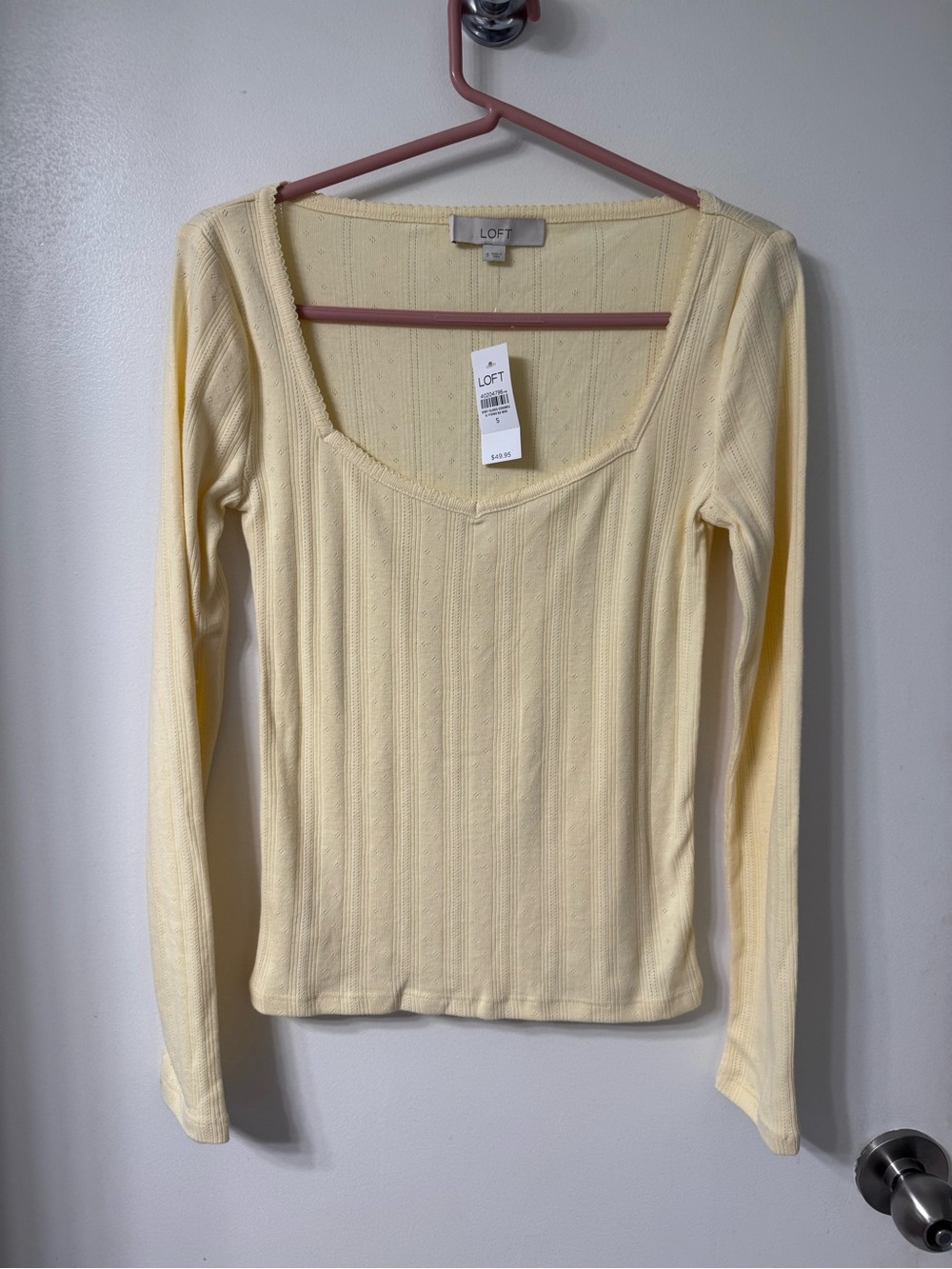 LOFT Women's Ribbed Long-Sleeve Scoop Neck Top
